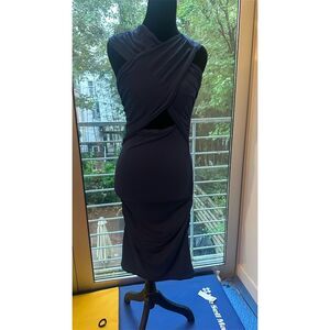 Susana Monaco Women's Cross Front Gathered Mini Dress Blue Size M